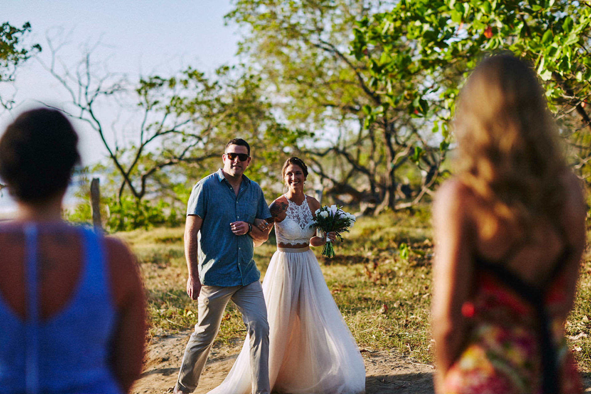 Coastal elopement location costa rica beach ceremony